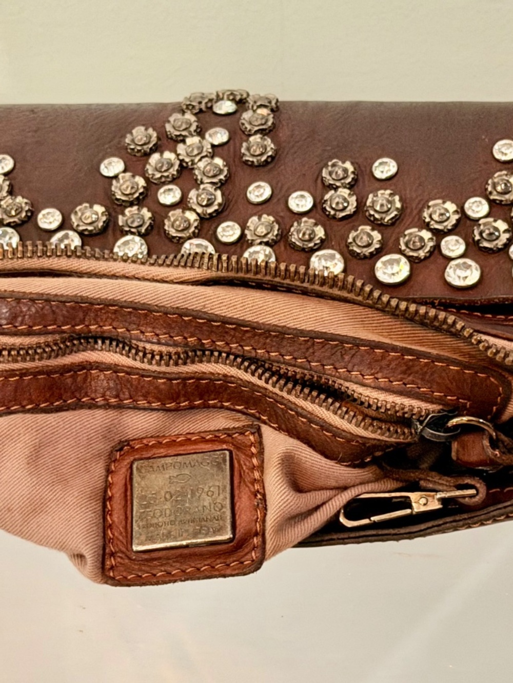 CAMPOMAGGI Italian Studded Leather Purse &Pouch - Picture 11 of 12